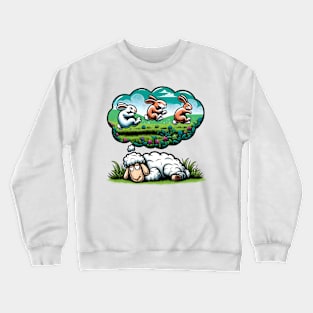 Funny Sheep Counting Rabbits Sleep Shirt Pajamas Crewneck Sweatshirt